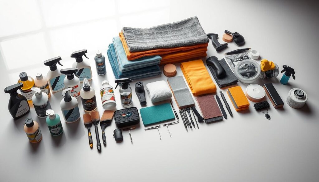 produtos para limpeza de carro envelopado